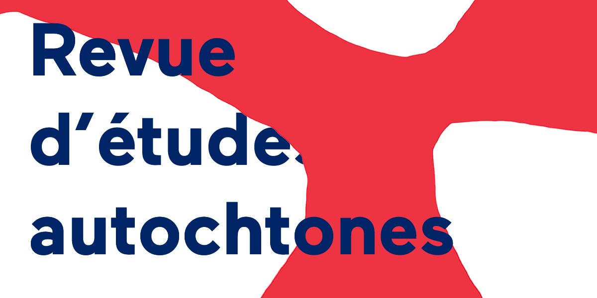 bandeau revue études autochtones